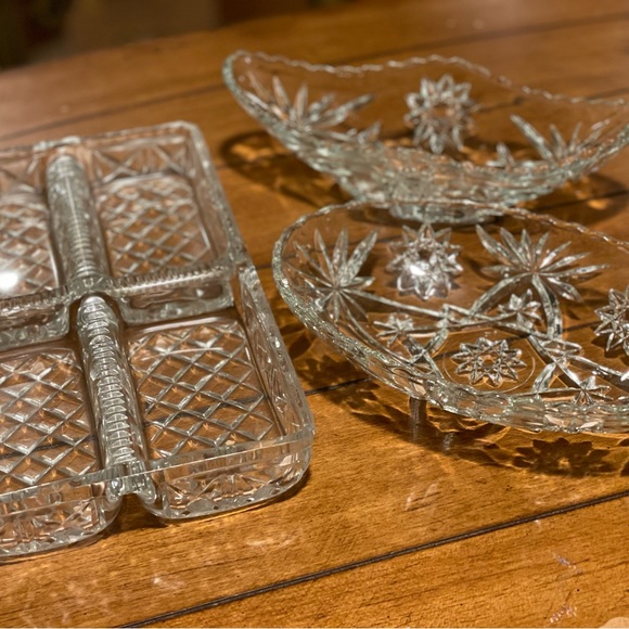 Vintage faux crystal serving vessels - set of 3 - Picture 2 of 2